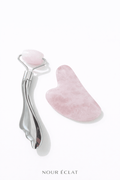 NOUR ÉCLAT Rose Quartz Facial Roller & Gua Sha Set - NOUR ÉCLAT By Nour Ahsannoureclat